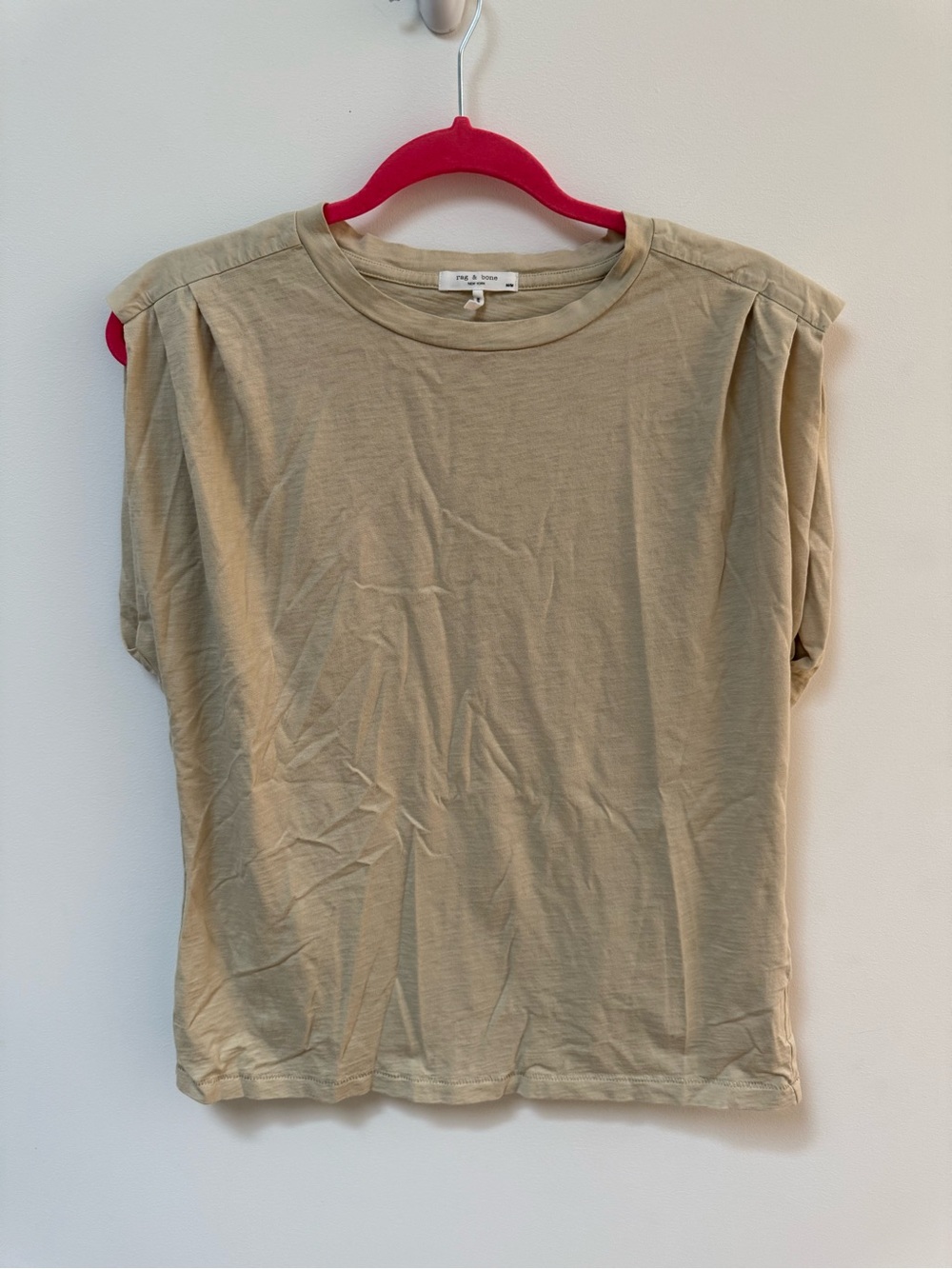 rag & bone Beige Crewneck Muscle Tee - Picture 1 of 3